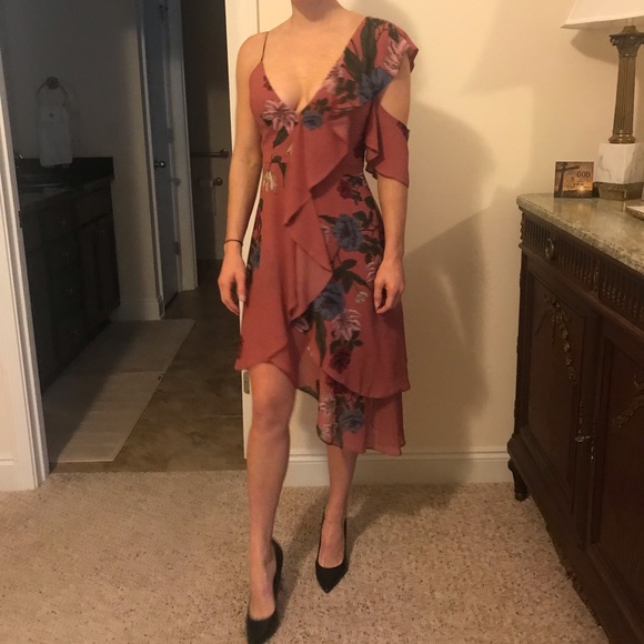 Keepsake Floral Asymmetrical Dress - Picture 1 of 6